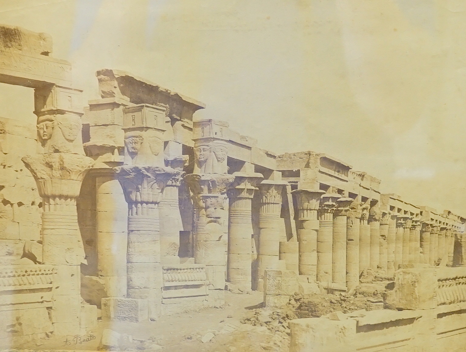 Antonio Beato (1835-1906), twelve assorted black and white photographs: The Palace at Philae, c.1862; The Temple at Philae, c.1862; Luxor Hotel; The Temple at Luxor, c.1862 (mount badly foxed); Karnak; Philae Cue d'est;